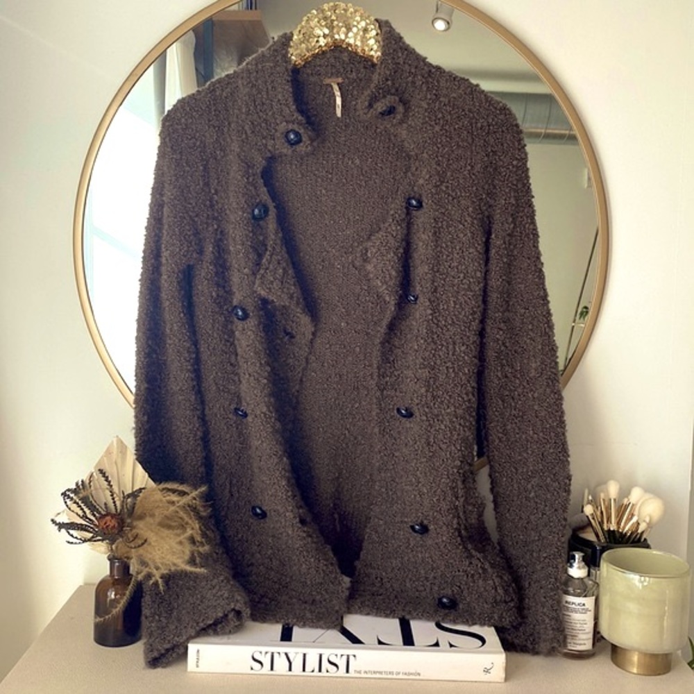 Free People Boucle Button-Down Cardigan Sweater